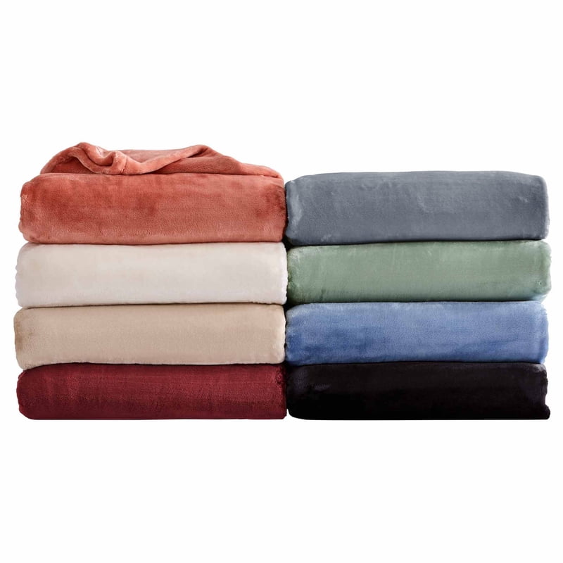 King Velvet Plush Blanket - Dark Grey, Cozy Reversible Bed Blanket for Adults & Teens