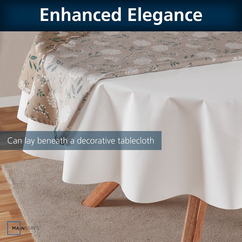 PEVA Table Pad Protector - 70" Round with Flannel Backing