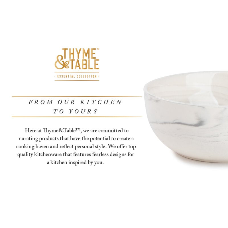 Grey Marble Ceramic Bowl - 2 Pack, Stylish and Versatile