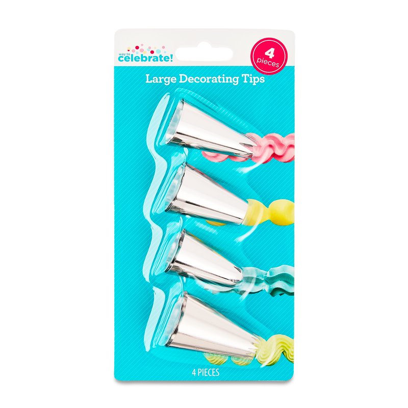 Large Decorating Tips Set - 4 Stainless Steel Piping Tips