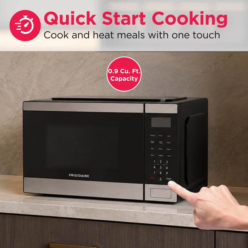 Countertop Microwave Oven - 0.9 Cu. Ft., 1000 Watt Stainless Steel