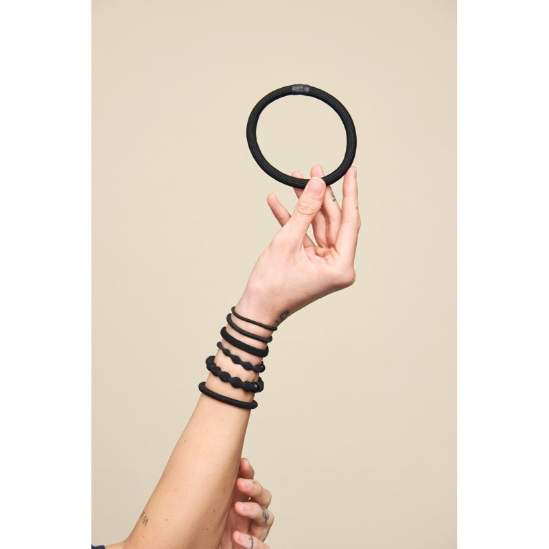 No Metal Black Braided Hair Ties - Ouchless, Strong Hold, 30 Count