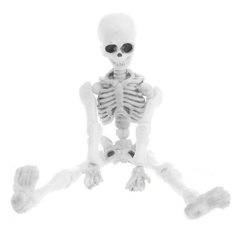 Mini Movable Skeleton Decor - 3.54 Inch Halloween Skeleton Figures for Spooky Tabletop Displays
