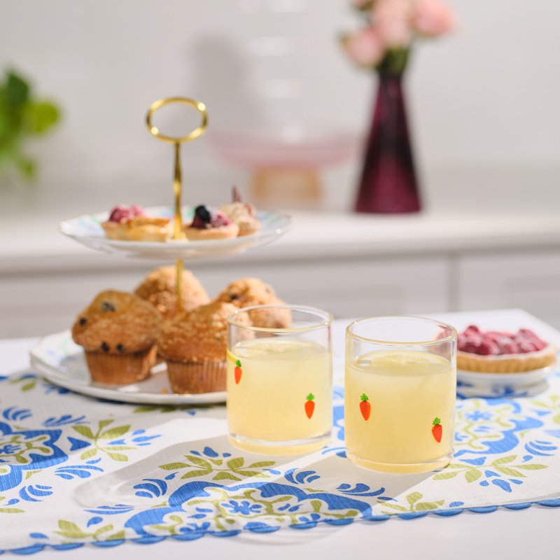 Easter Carrot Charm Drinking Glasses - 12 oz Set of 2