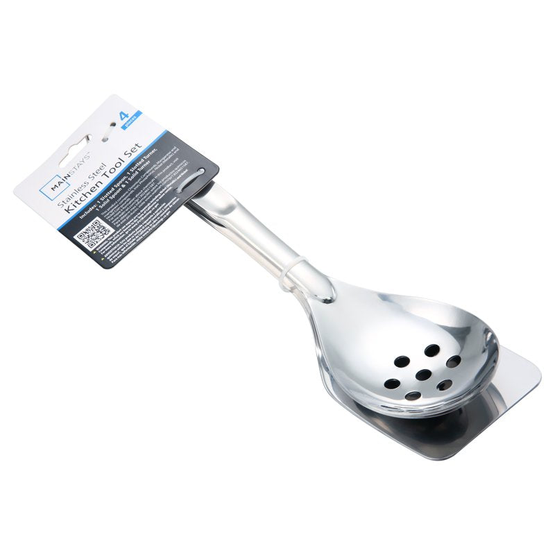 Stainless Steel 4-Piece Kitchen Utensil Set - Turner & Spoon
