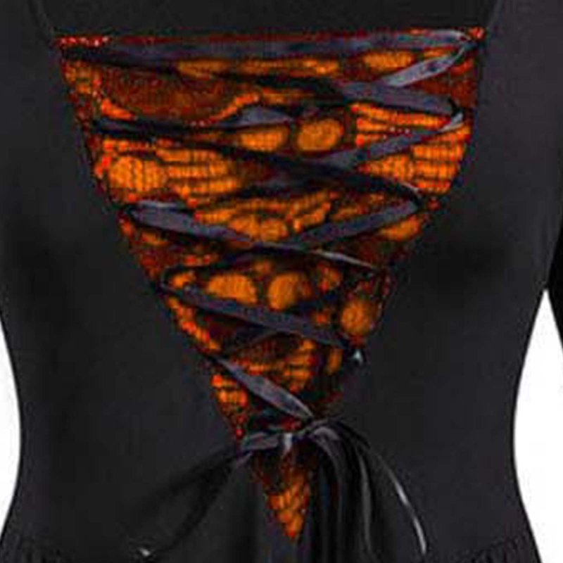 Women's Gothic Witch Dress Halloween Costume AA-Orange S