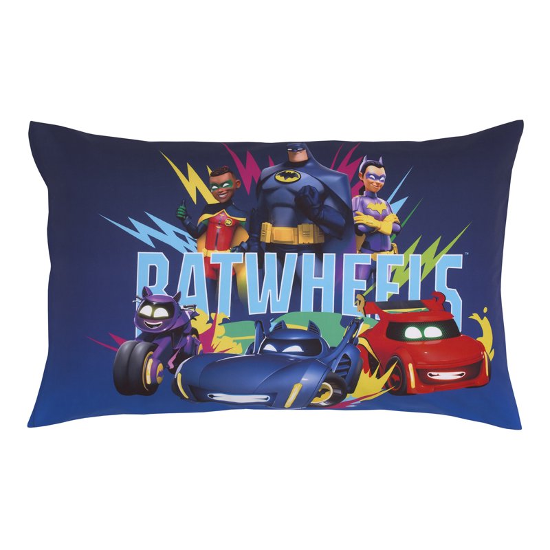 Warner Brothers Batwheels Toddler Bed Set with Bonus Tote Bag - Blue & Red