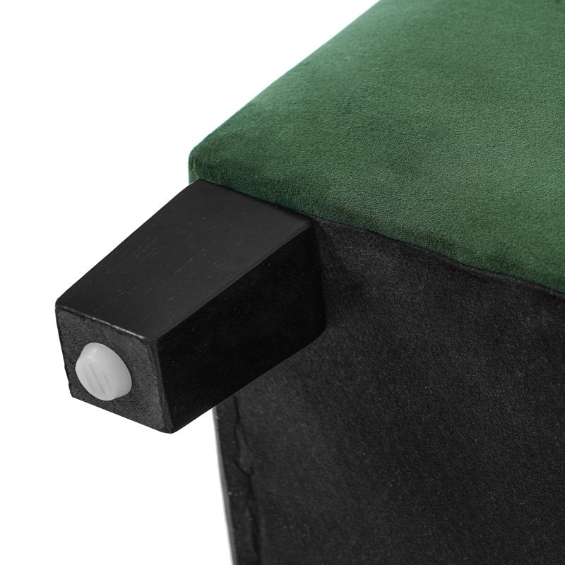 51" Fabric Storage Ottoman Bench with Hidden Storage - Retro Green