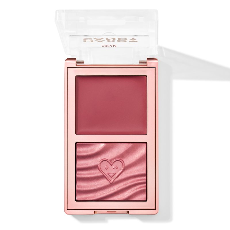 Cream & Powder Blush Duo - Rosy Mauve Long-Wear Cheek Palette, 0.35 oz