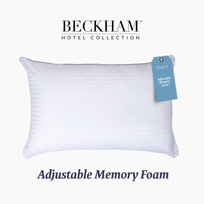 (2 Pack) Customizable Memory Foam Queen Pillow - Adjustable Support, Soft Cover
