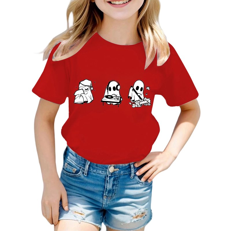 Kids Halloween T-Shirt Z11-Red 2-3 Years Halloween Costume Tee