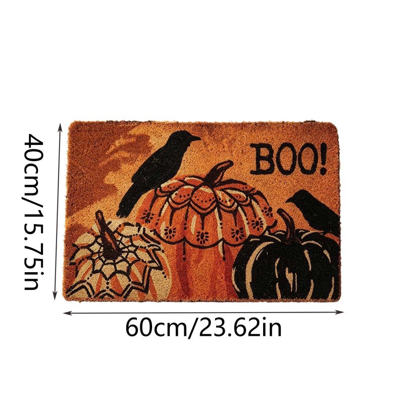 Halloween Ghost Doormat - Cute Spooky Microfiber Welcome Mat for Front Door - Variation A