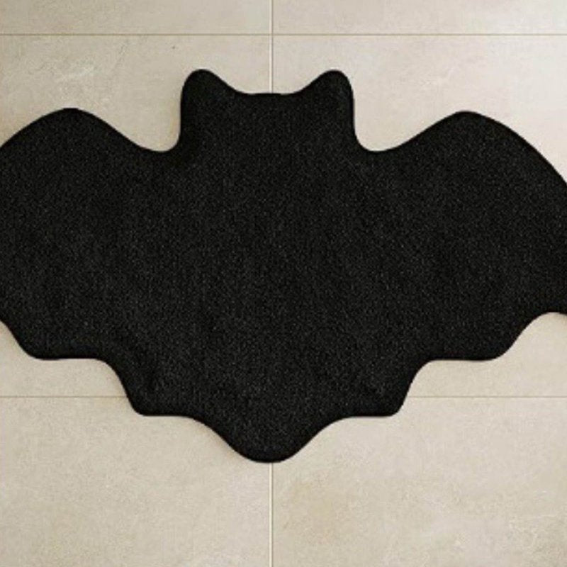 Halloween Bat Bath Mat Gothic Bath Rug Non-Slip Bathroom Decor 38x20 Inches