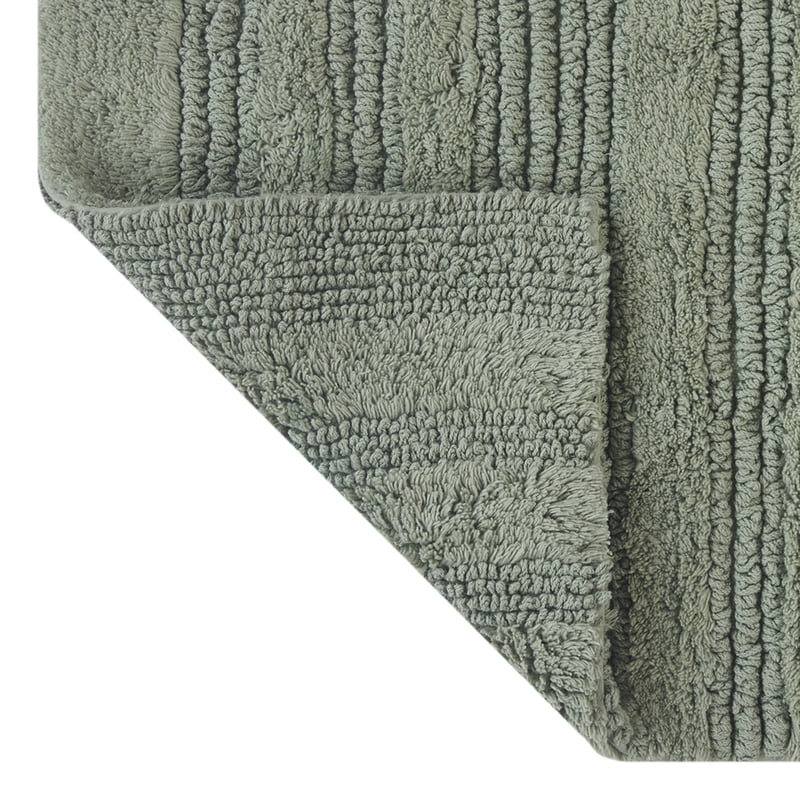 Reversible Cotton Bath Rug Set - Soft Green, 2-Piece, 17x24 & 20x30 Inches - Green River