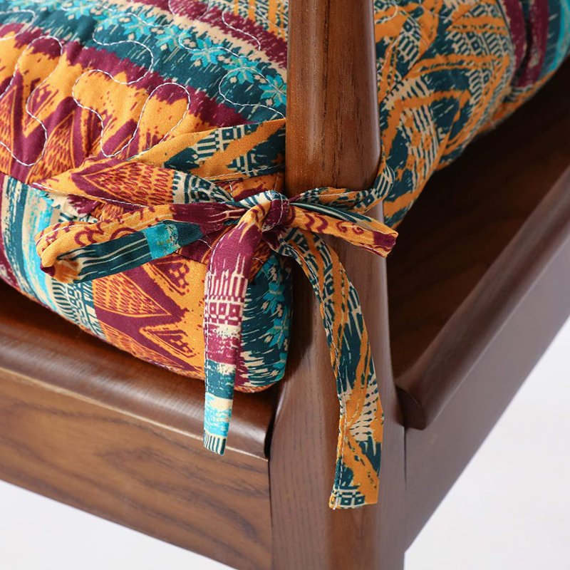 Southwest Triple-Layered Chair Pad Set of 4 - 18x18 Inches