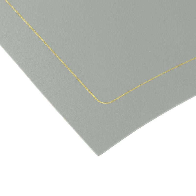 Heat Resistant Faux Leather Round Table Mats - Set of 6 Grey