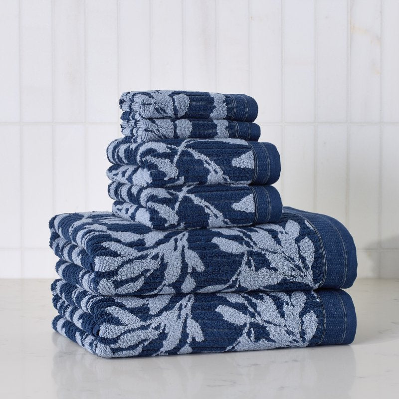 Better Homes & Gardens Signature Soft Floral Bath Towel - Blue Admiral/Blue Silver - 30x56 Inches