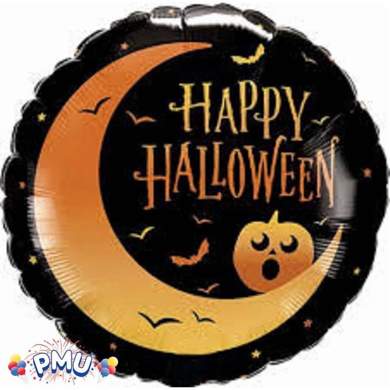 PMU Halloween Balloon Bouquet - 5 Assorted 18in Mylar Balloons with Vampire Bats Variation