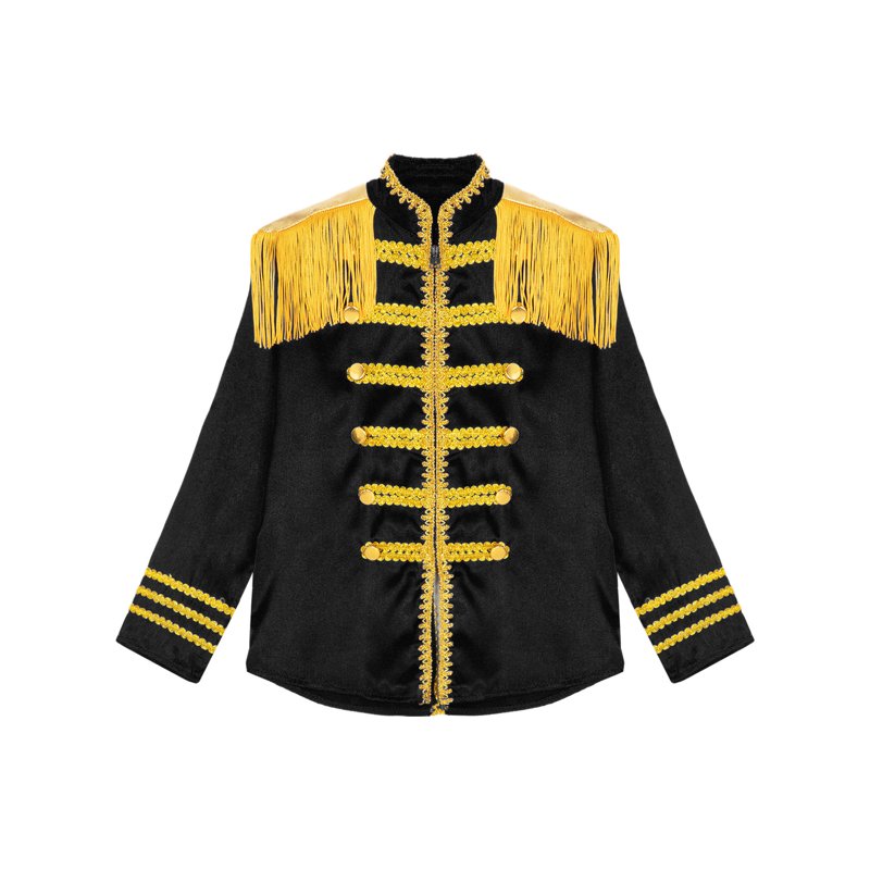 Kids Boys 1960s British Rock Star Zipper Jacket - Black, Size 12