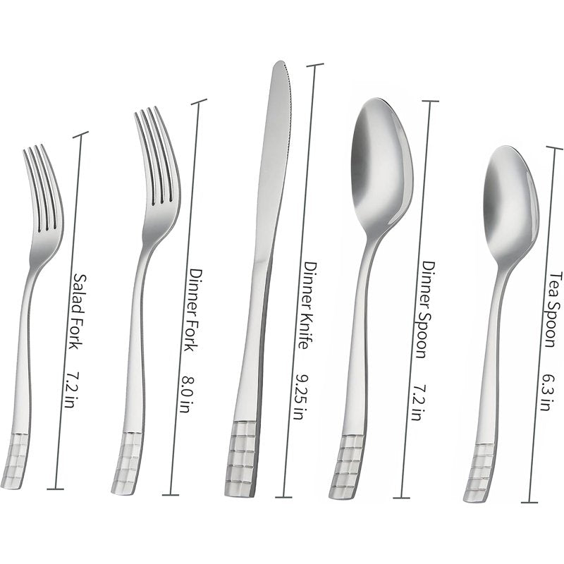 20-Piece Stainless Steel Flatware Set for 4 - Dishwasher Safe
