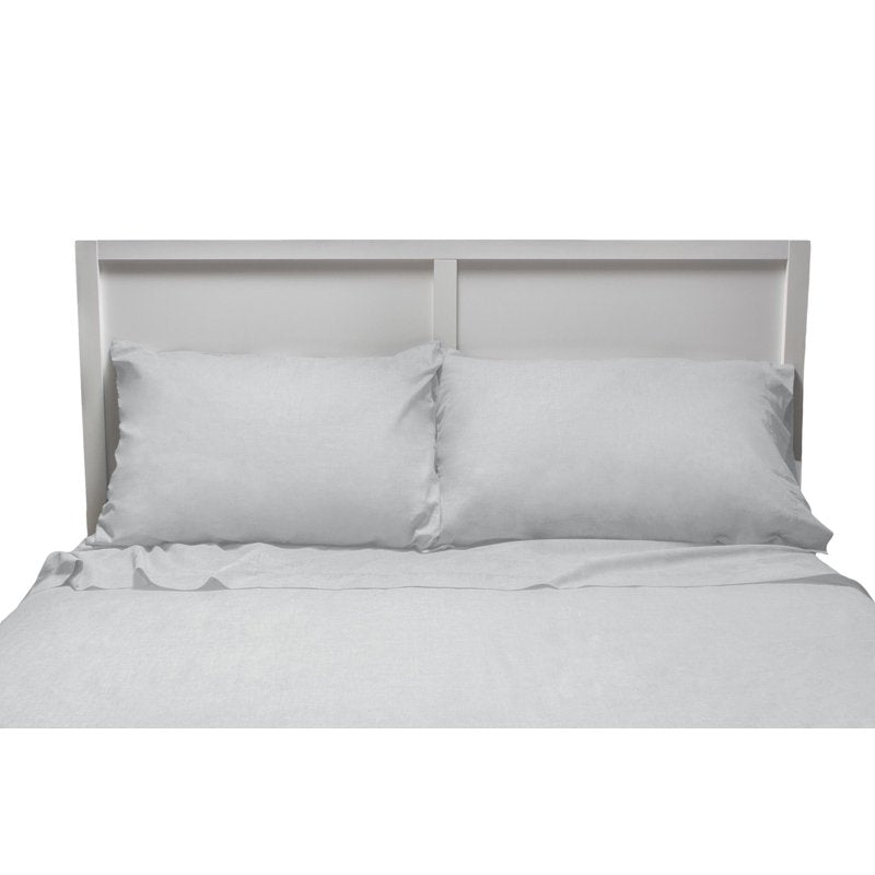 Full Sheet Set - 300 Thread Count Cotton, Grey, 4-Piece Bedding Set