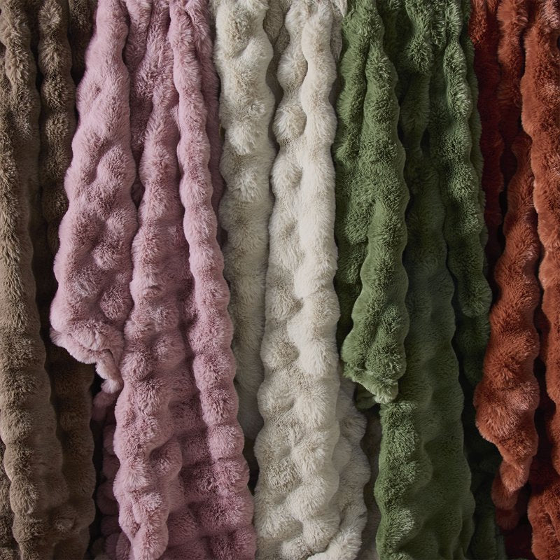 Bubble Faux Fur Oversized Throw Blanket - Cypress Tree, 50x72 Inches