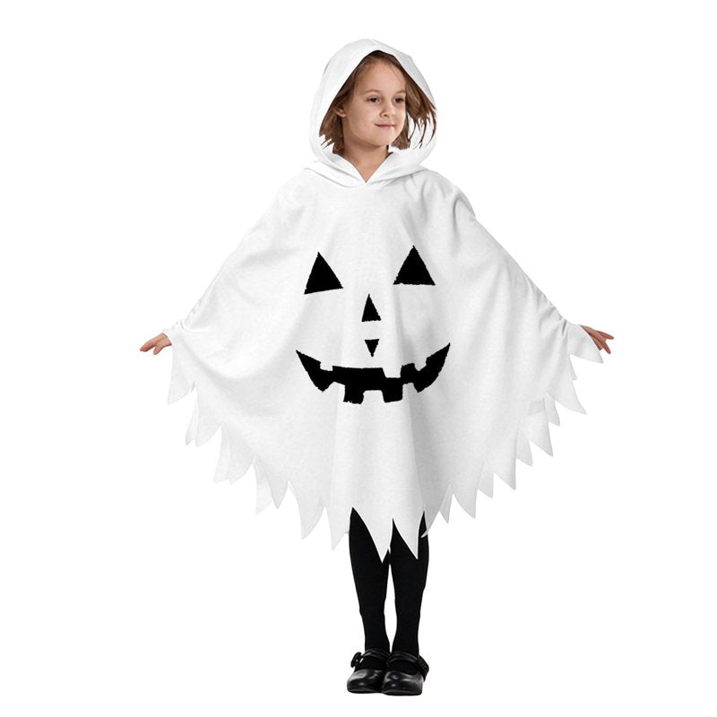White Ghostface Kids Halloween Costume Cape for 3-4 Years - Fancy Dress