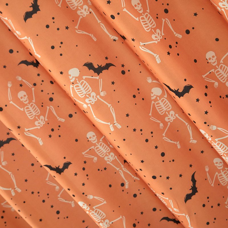 Halloween Shake Your Bones Shower Curtain Set with Hooks - Orange, 13 Pieces