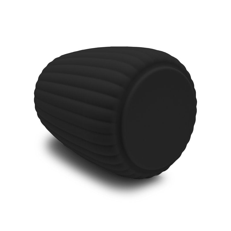 Toothbrush Holder - Black Ribbed Rubberized Plastic, Compact Bathroom Accessory