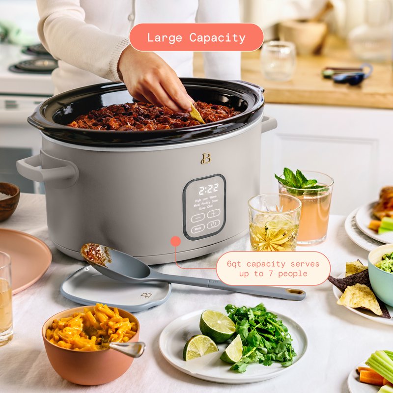 6 Qt Programmable Slow Cooker with Timer - Porcini Taupe