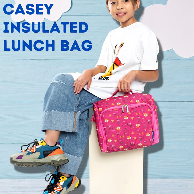 Insulated Kids Lunch Bag with Shoulder Strap - Grey