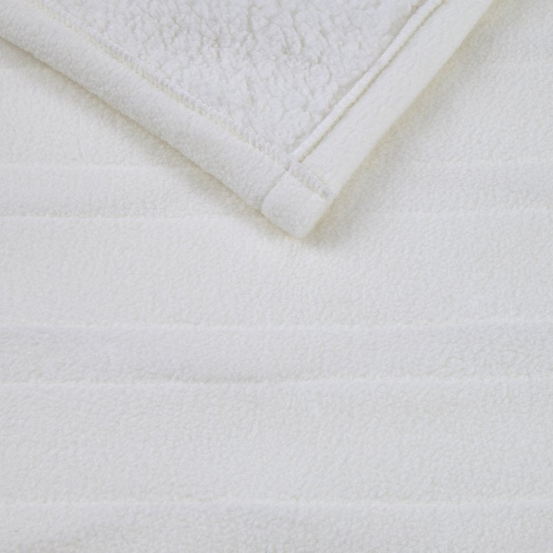 Serta Fleece to Sherpa Heated Throw Blanket - 50x60 Inch Ivory