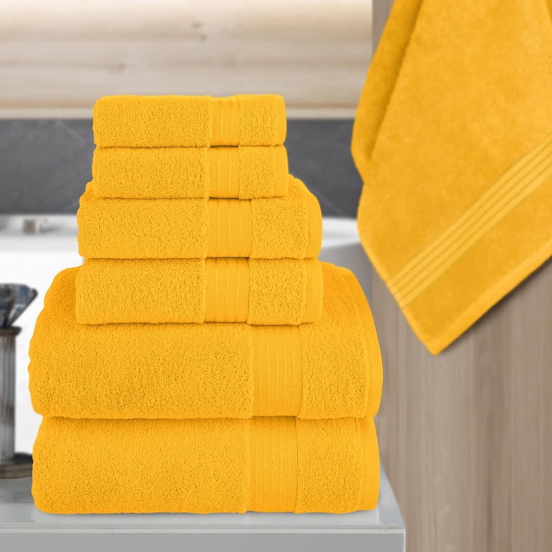 Luxury Turkish Cotton Towel Set - 6 Pieces Squash Variation