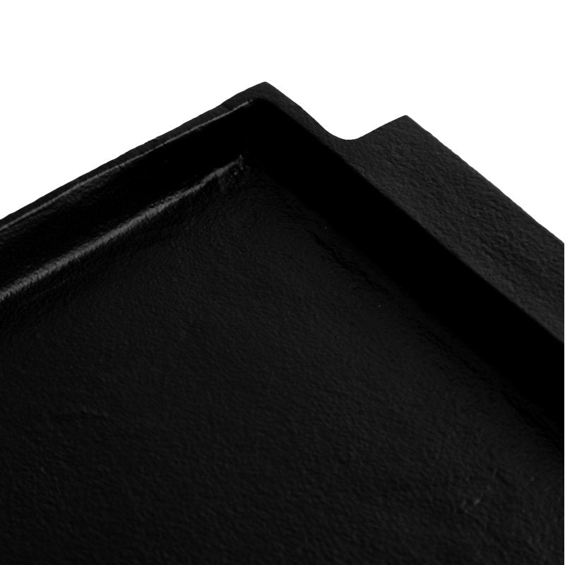 Cast Iron Finish Tray - Rustic Black Decorative Tray (2 Pack)