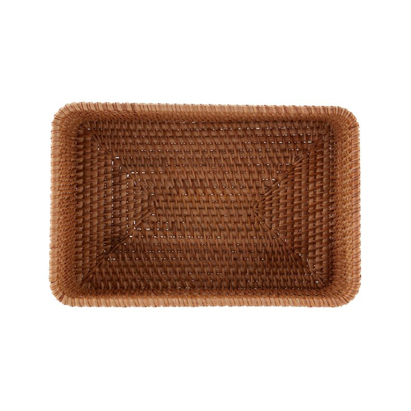Better Homes & Gardens Honey Brown Rattan Bathroom Toiletry Organizer Basket - Single