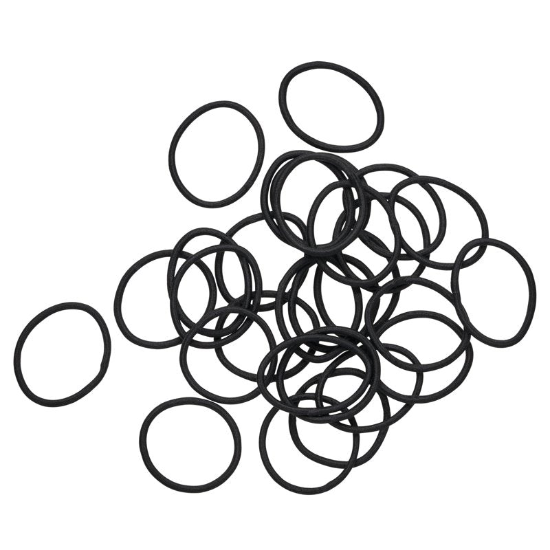 No Metal Black Braided Hair Ties - Ouchless, Strong Hold, 30 Count