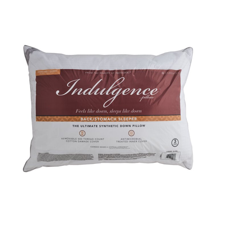 Indulgence Down Alternative Bed Pillow - Standard/Queen, Soft & Machine Washable