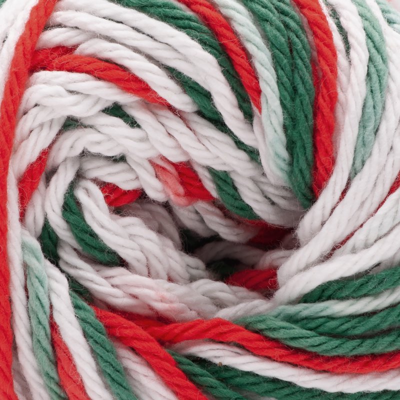 (2 Pack) Peaches & Creme Cotton Yarn - Yuletide Ombre, 100% USA Grown, Knitting & Craft Projects