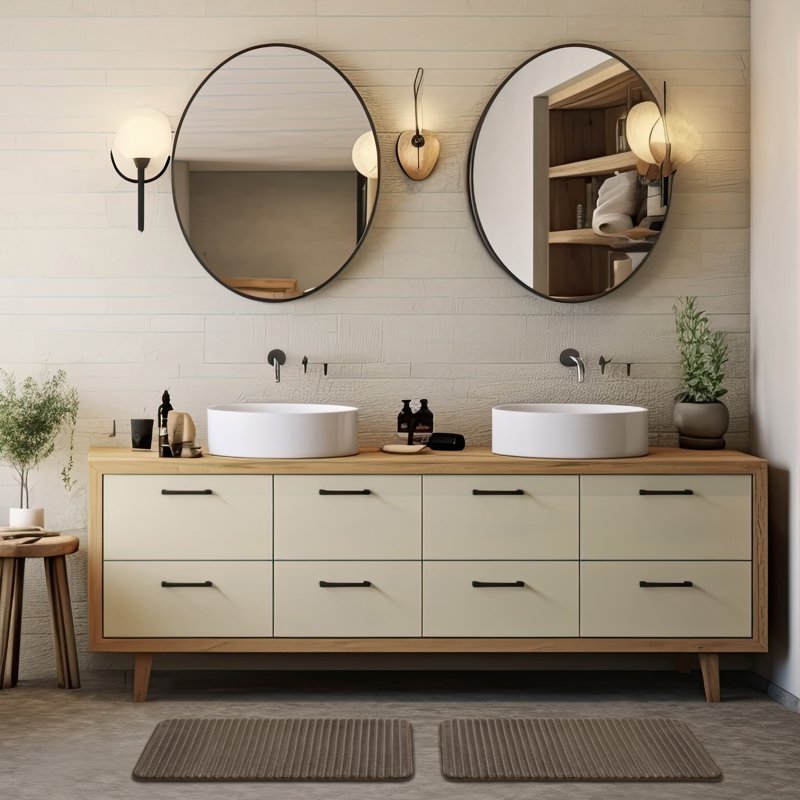 Mainstays Performance Foam Bath Rug Set - Brown, 2-Piece, 17 x 24 Inches
