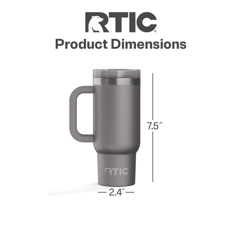 16 oz Ceramic Lined Road Trip Tumbler with Handle - Graphite