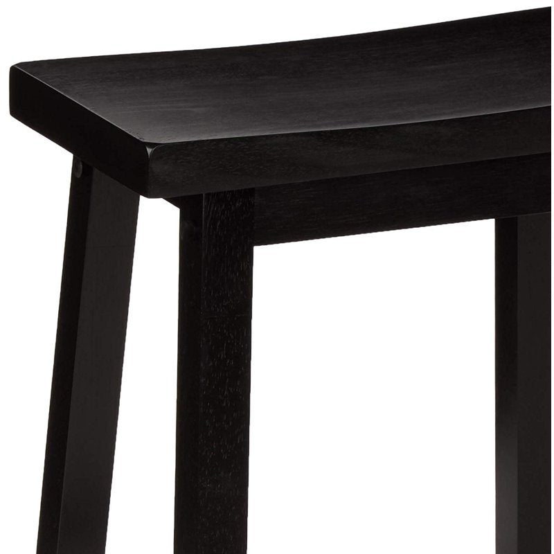Backless Saddle Counter Height Stool Set of 2 - Black