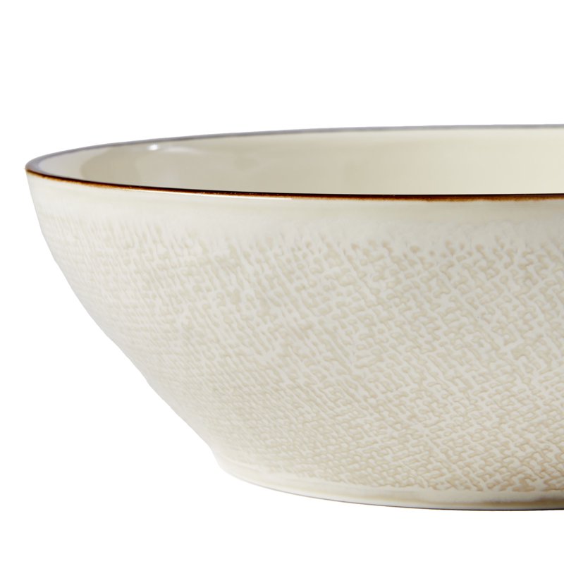 Cream Stoneware Dinner Bowls - 2 Pack, 7.3" Diameter