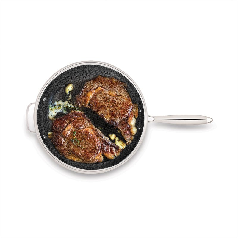 12" Hybrid Tri-Ply Stainless Steel Wok - Versatile Cooking