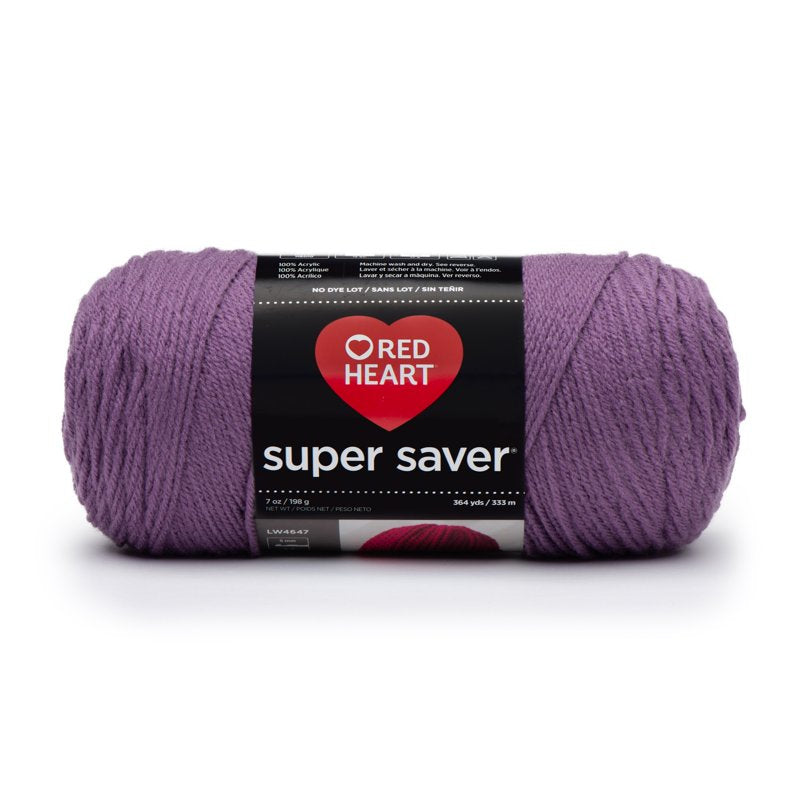 Medium Purple 2 Pack Red Heart Super Saver Worsted Acrylic Yarn - 7oz/198g 364yd