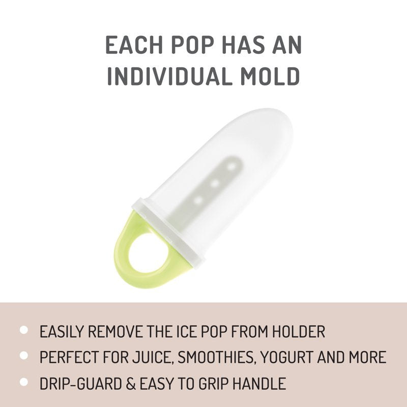 Ice Pop Mold Set - 6 Colorful Popsicle Molds with Tray
