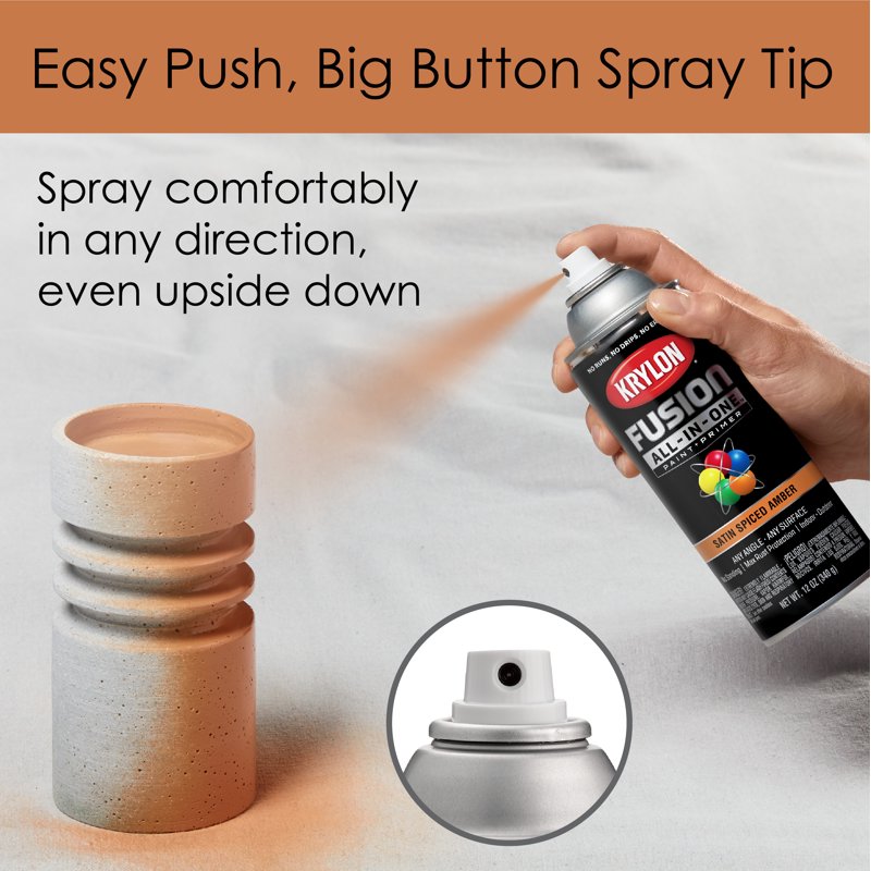 Satin Spiced Amber Spray Paint - Krylon Fusion All-In-One, 12 oz