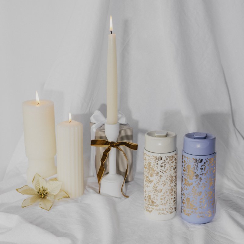 22 oz Insulated Stainless Steel Coffee Tumbler - Cream Floral