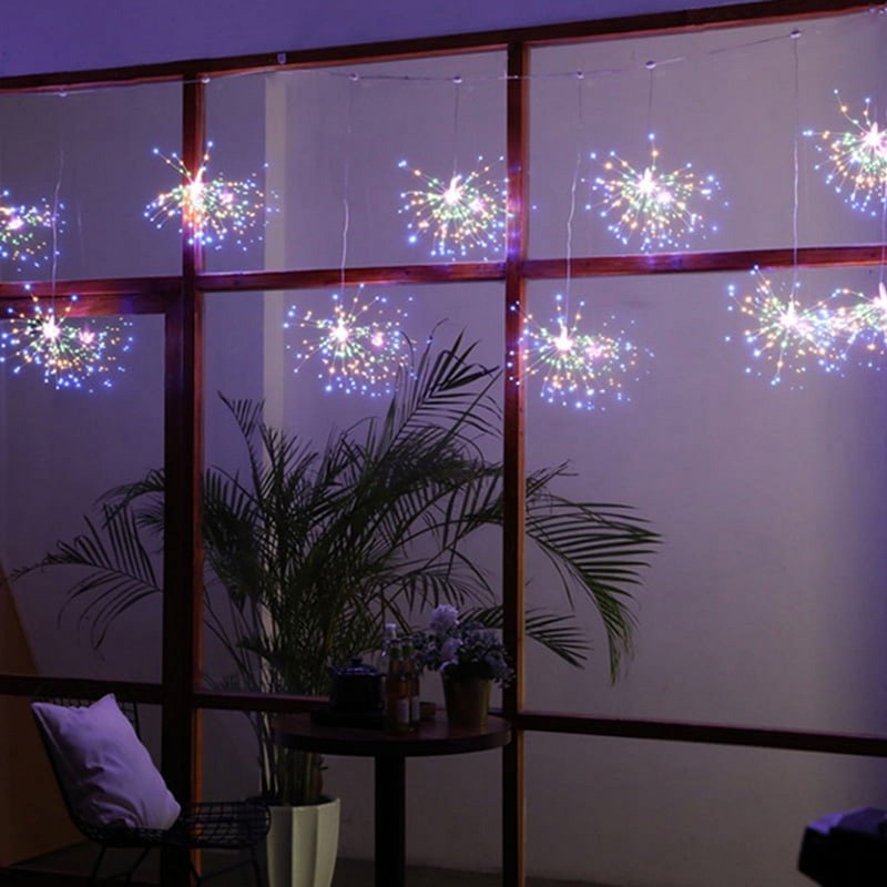 Solar Firework String Lights for Christmas & Holiday Decor - 200 LEDs Copper Wire Fairy Lights