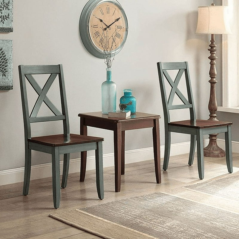 Maddox Crossing Dining Chairs Set of 2 - Blue & Dark Seafoam