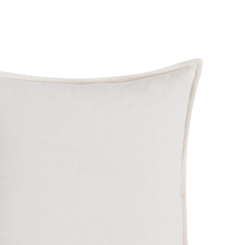 Reversible Velvet Decorative Pillow - Beige & White, 20x20 Inches